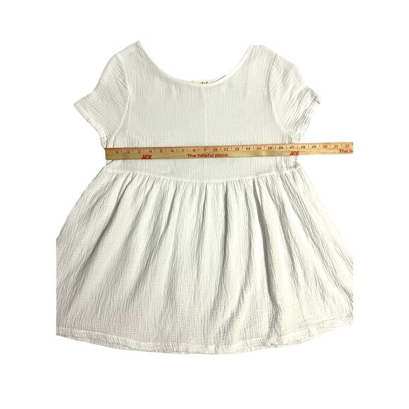Cici Women’s Soft White Muslin Flowy Shirt Blouse Short Sleeve Size Small Cotton - Picture 11 of 13